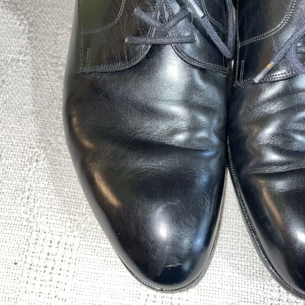 Mannina Firenze Italy Men’s Dress Oxfords Size 8 D Black Leather Business City